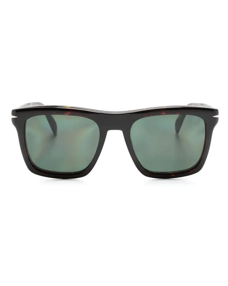 EYEWEAR by DAVID BECKHAM Eckige Sonnenbrille in Schildpattoptik - Braun Braun