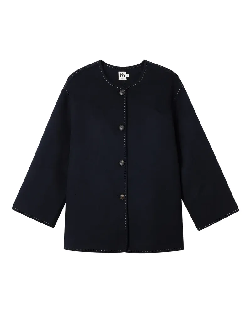 b+ab Jacke mit Schalverzierung - Blau Blau