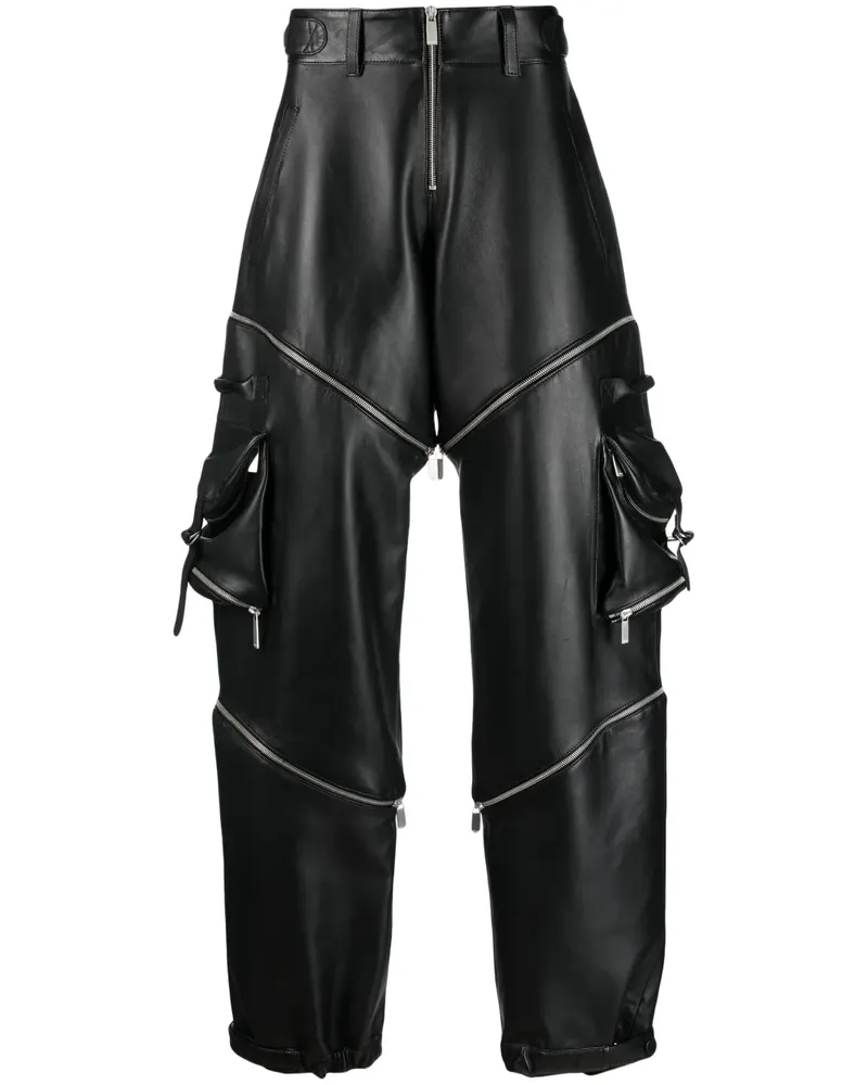 OFF-WHITE Verstellbare Cargohose aus Leder - Schwarz Schwarz