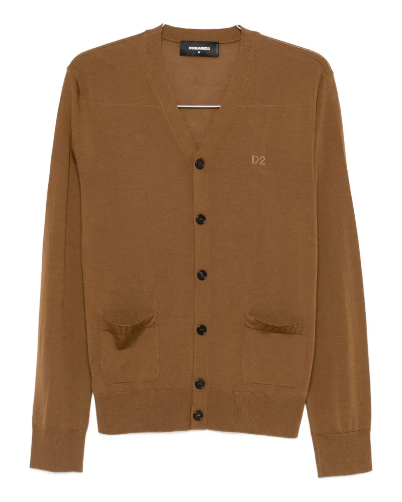 Dsquared2 logo-embroidered cardigan - Braun Braun