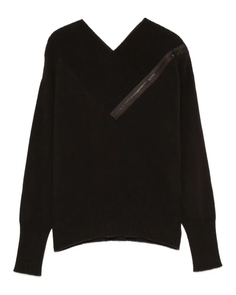 D.EXTERIOR Pullover mit V-Ausschnitt - Braun Braun