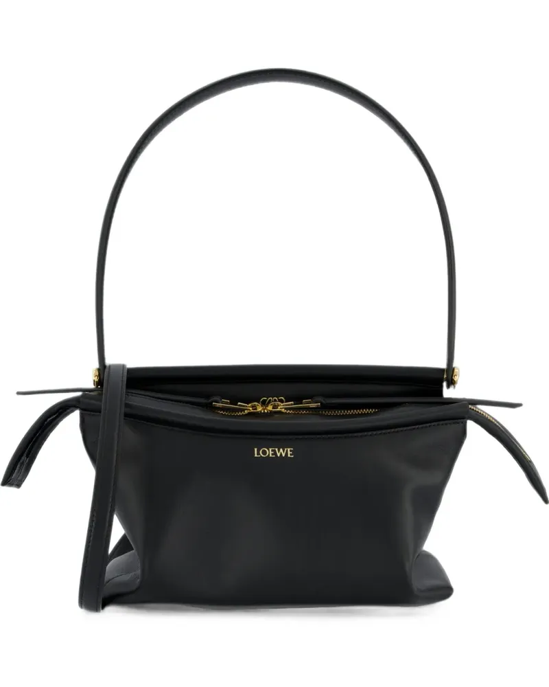 Loewe small Whisker leather tote bag - Schwarz Schwarz