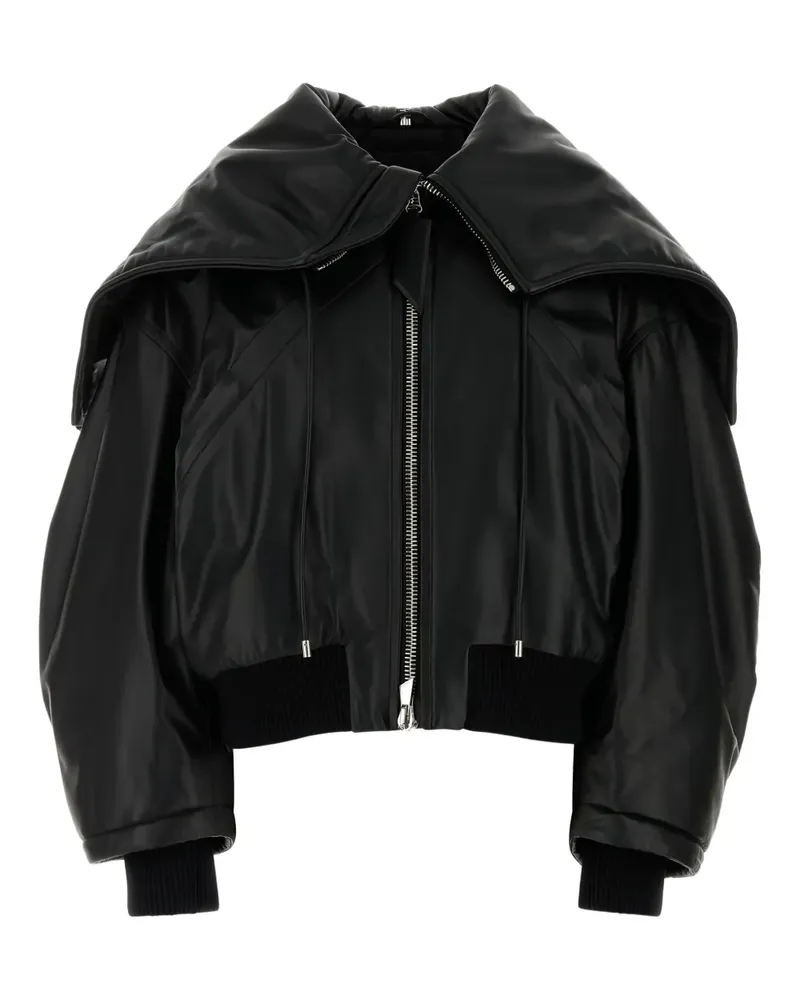 ATTICO Lederjacke mit Oversized-Kragen - Schwarz Schwarz