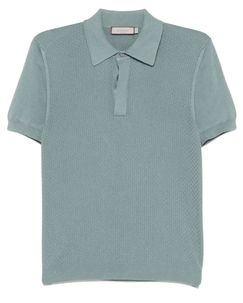 Canali Strukturiertes Poloshirt - Grün Grün