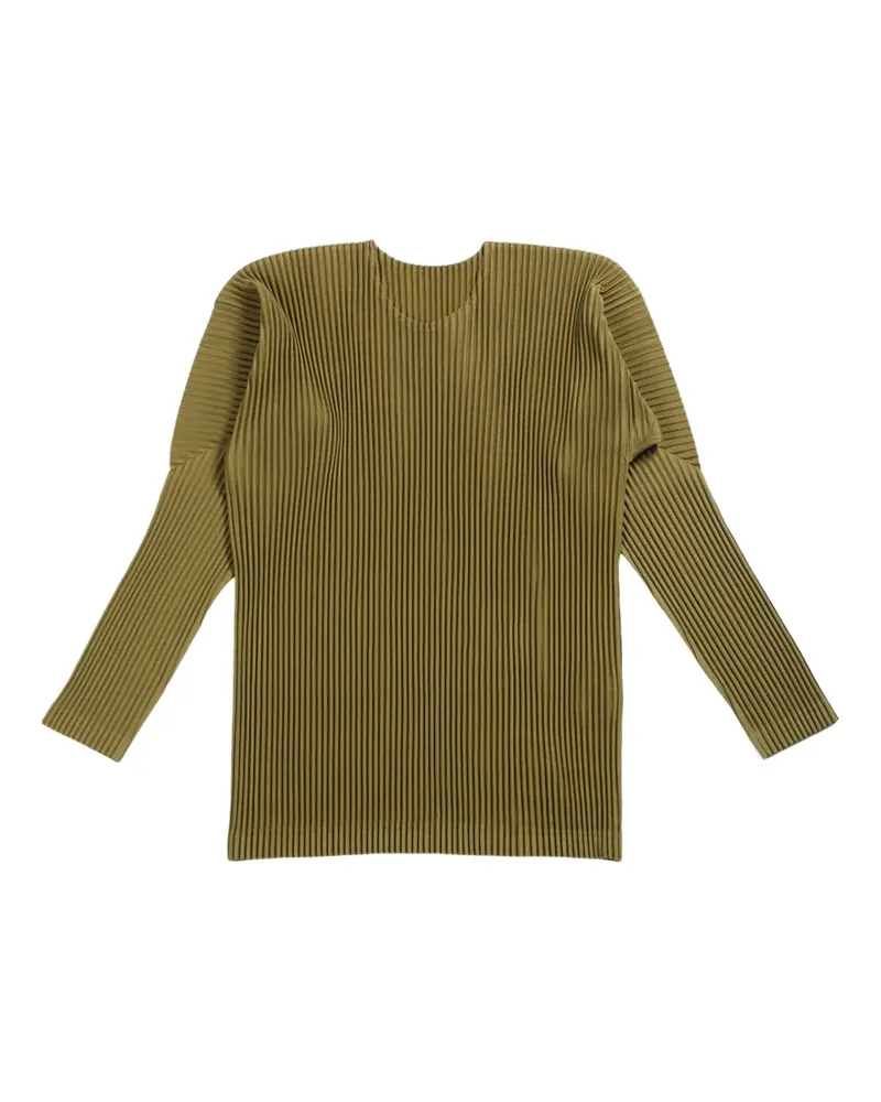 Issey Miyake plissé-effect T-shirt - Grün Grün
