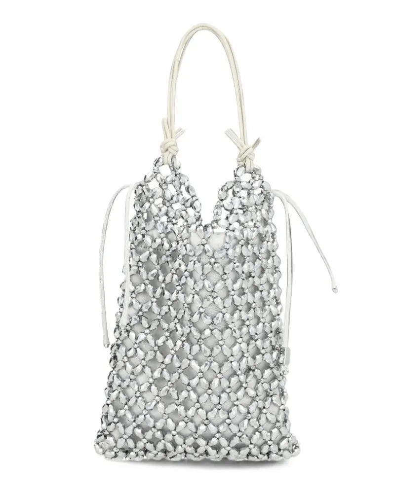STAUD Karla crystal-embellished clutch bag - Silber Silber