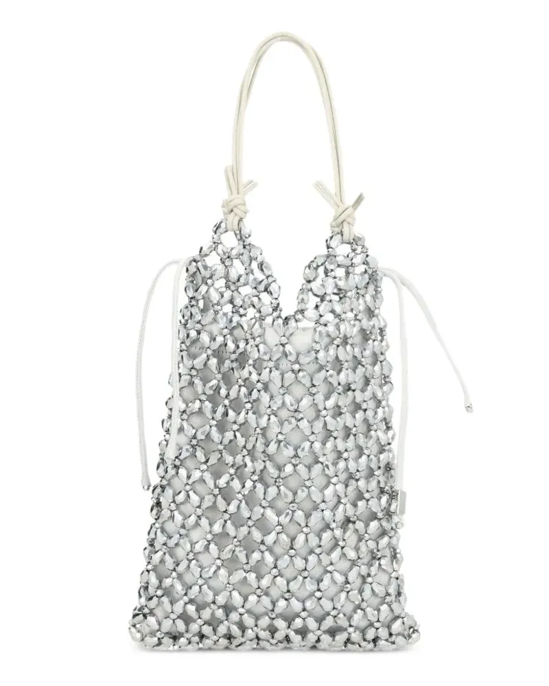 STAUD Karla Clutch mit Kristallverzierung - Silber Silber
