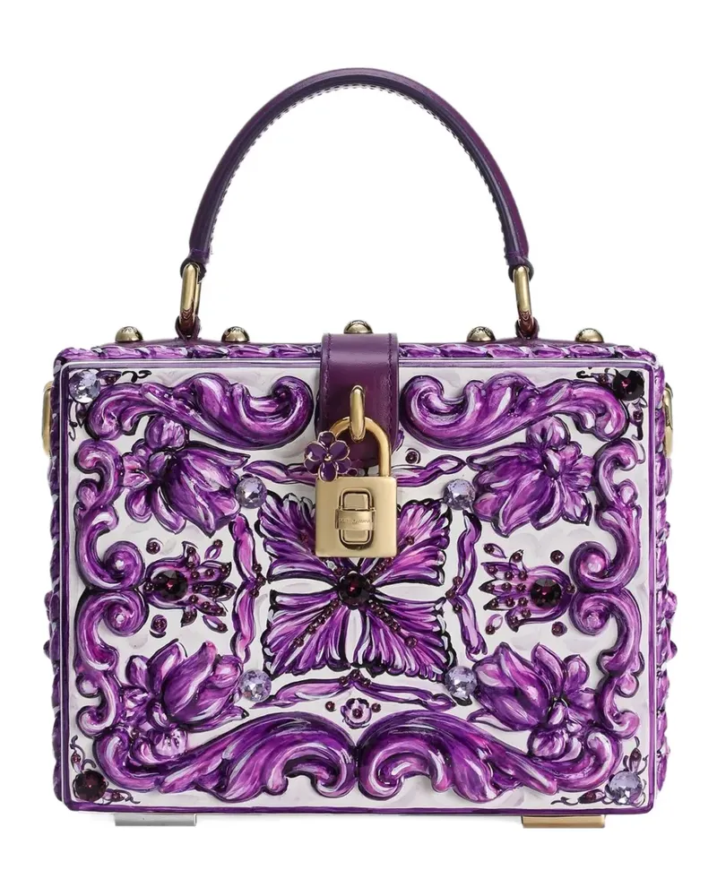 Dolce & Gabbana Handtasche mit Blumenverzierung - Violett Violett