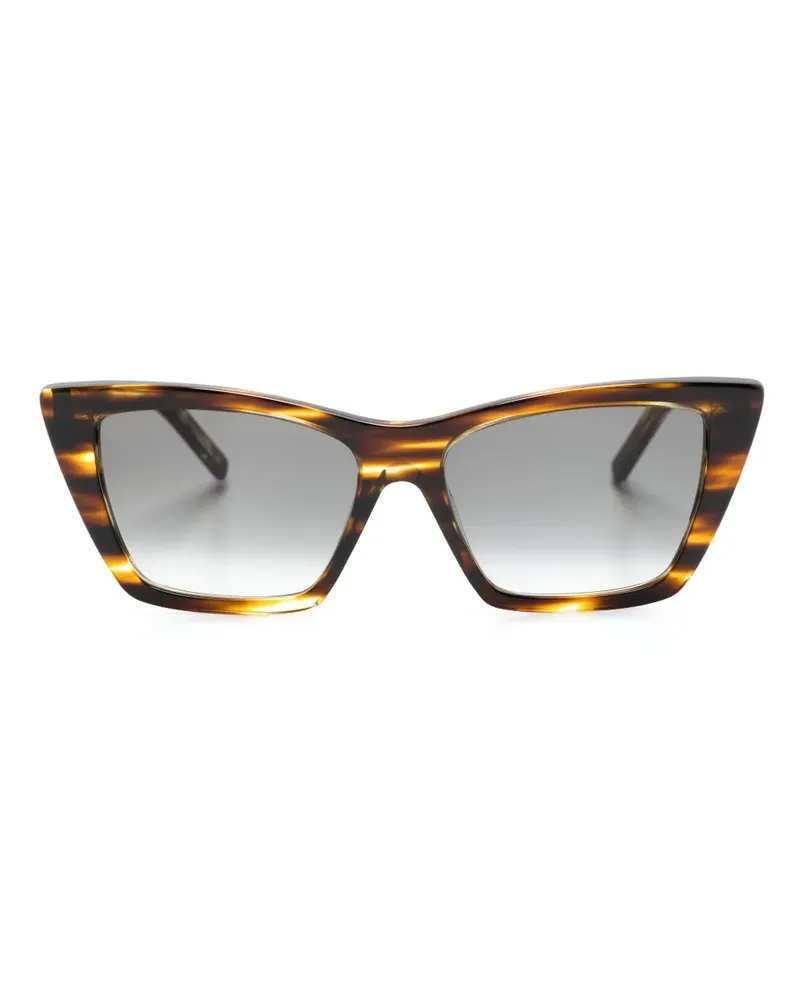Saint Laurent Cat-Eye-Sonnenbrille mit Logo - Braun Braun