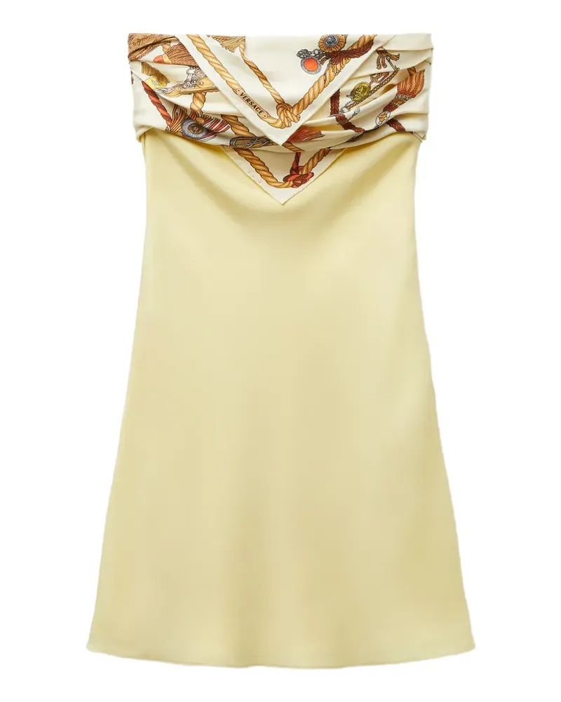 Versace Schal-Overlay-Minikleid aus Seidentwill - Grün Grün