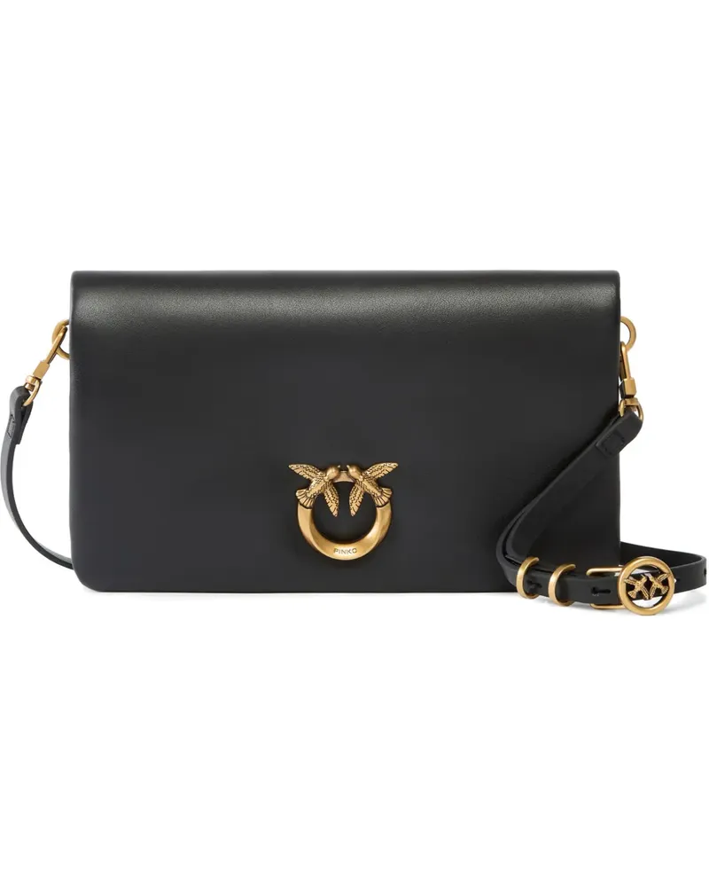 Pinko small Love Birds leather shoulder bag - Schwarz Schwarz