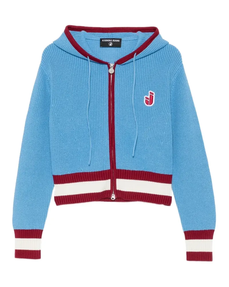 Iceberg Kapuzenjacke mit Logo-Patch - Blau Blau