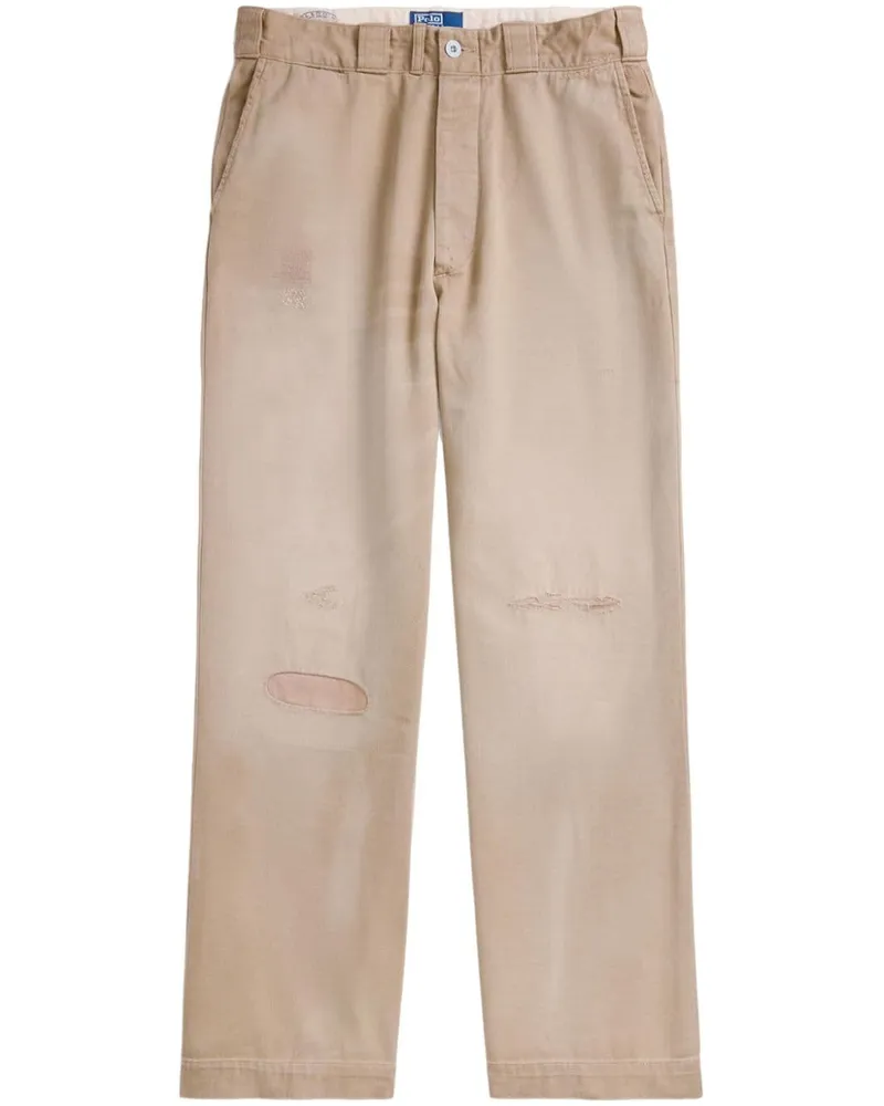 Ralph Lauren Gerade Hose im Distressed-Look - Nude Nude