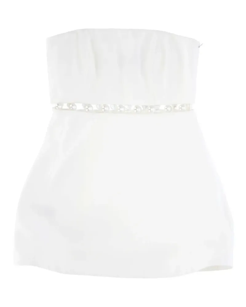 Retrofête Katie pearl-embellished strapless dress - Weiß Weiß