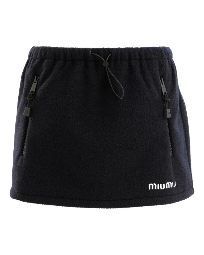 Miu Miu Rock mit Kordelzug und Reißverschlusstasche - Blau Blau