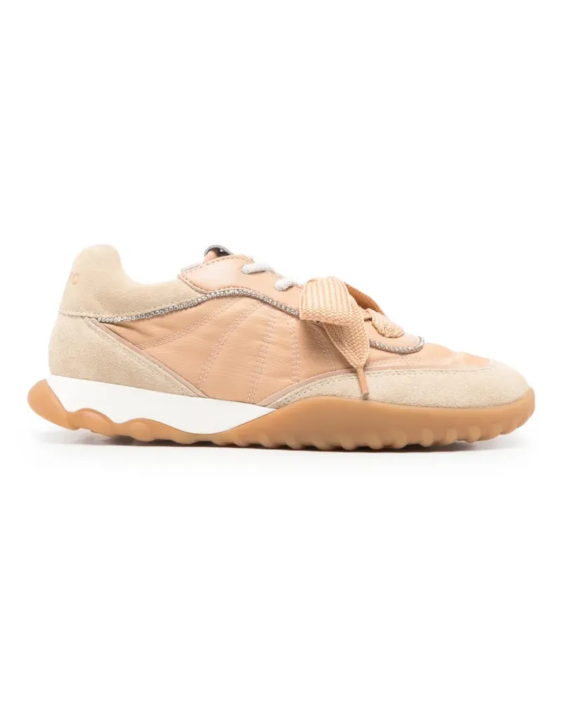 Pinko Gea appliqué lace-up sneakers - Nude Nude
