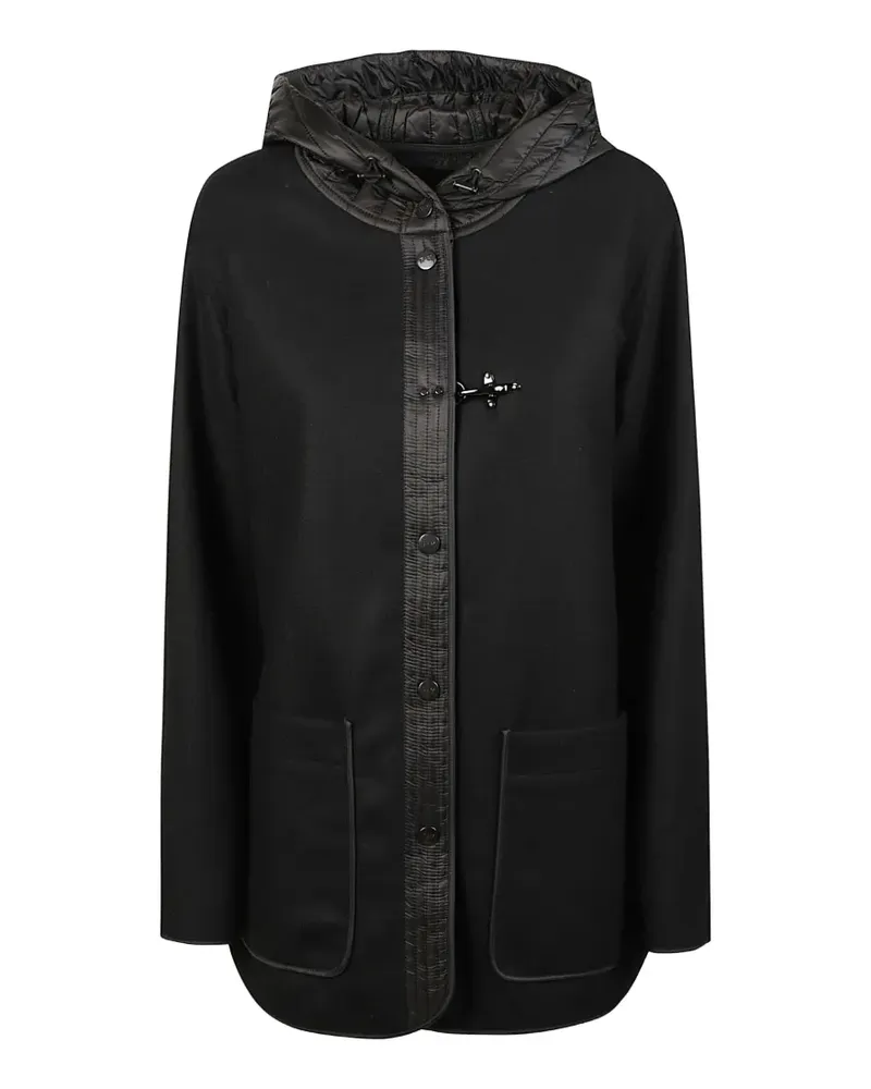 Fay quilted-hood toggle-fastening coat - Schwarz Schwarz