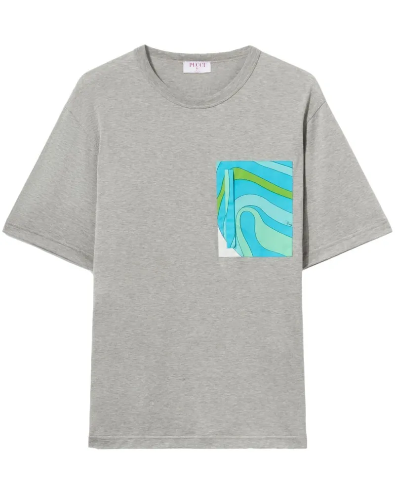 Emilio Pucci T-Shirt mit Kontrasttasche - Grau Grau