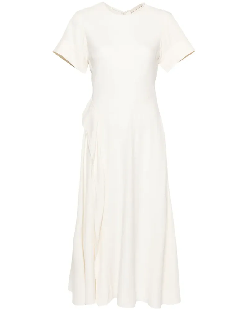 Ulla Johnson Rundhals-Midikleid mit Rüschendetail - Nude Nude