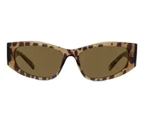 Cat-Eye-Sonnenbrille mit Animal-Print - Braun