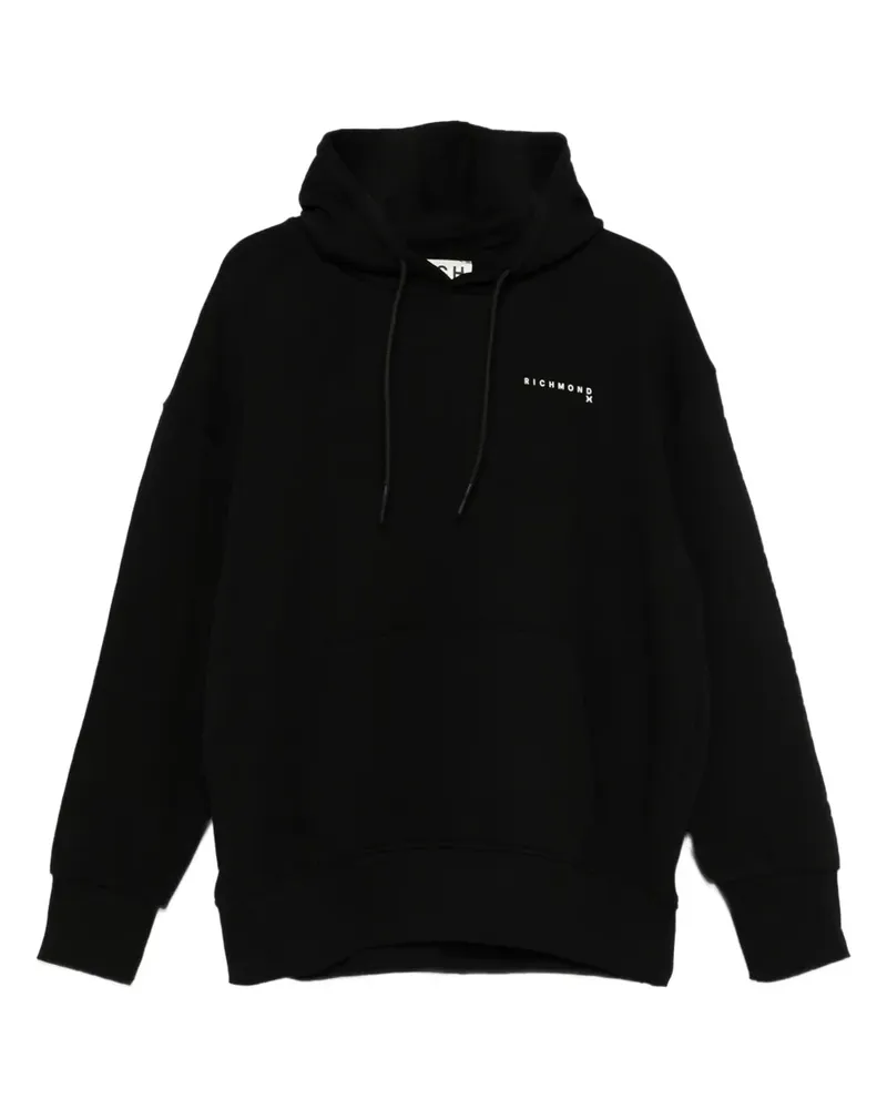 John Richmond Hoodie mit Logo-Print - Schwarz Schwarz
