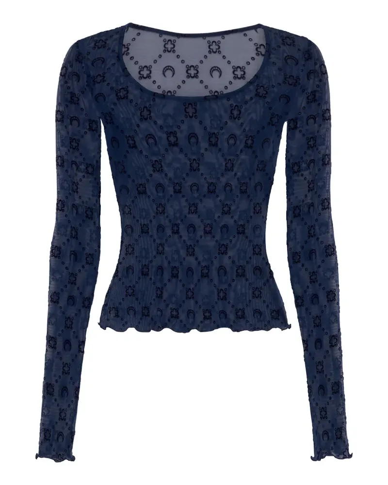 Marine Serre T-Shirt mit Monogramm - Blau Blau