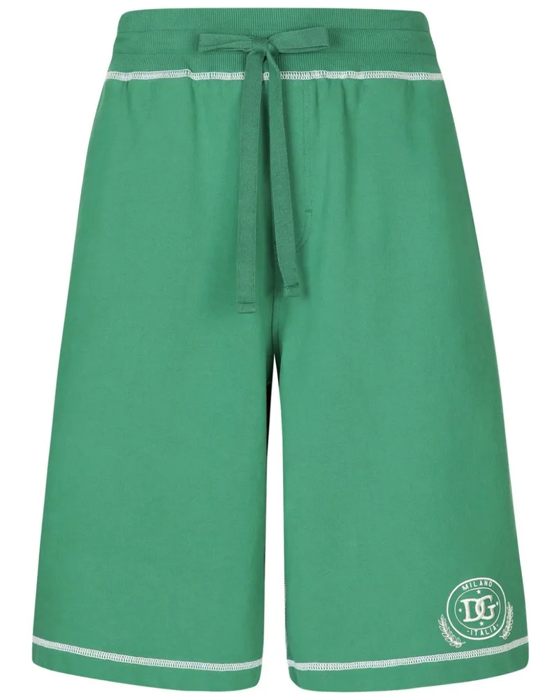 Dolce & Gabbana DG Shorts mit Logo-Stickerei - Grün Grün