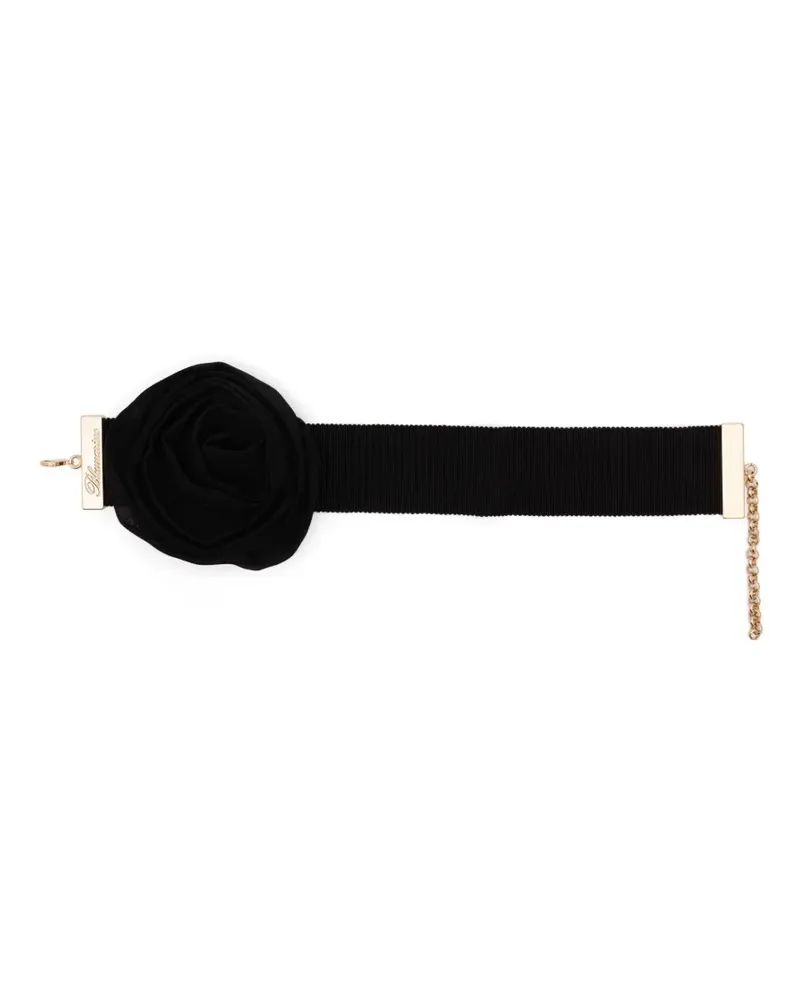 Blumarine Choker mit Rosen - Schwarz Schwarz