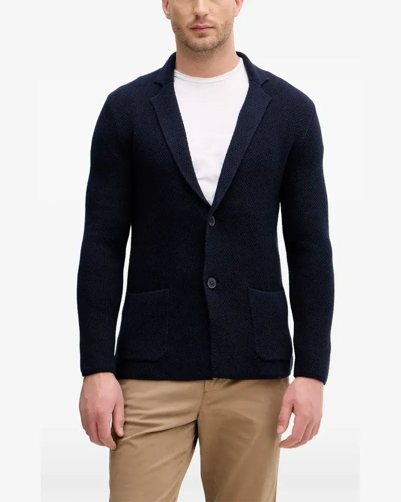 Benetton knitted notch-lapel blazer - Blau Blau