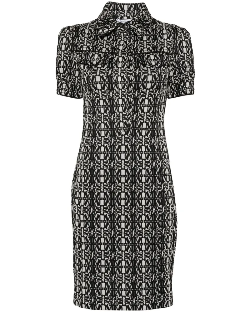 Max Mara Cesy Kleid aus Monogramm-Jacquard - Weiß Weiß