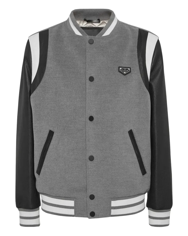 Philipp Plein Bomberjacke mit Kontrasteinsätzen - Grau Grau