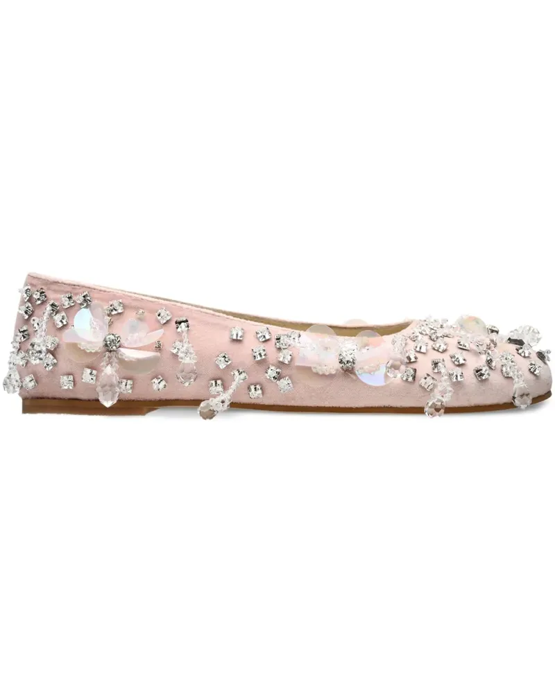 ANOUKI Ballerinas mit Kristallen - Rosa Rosa