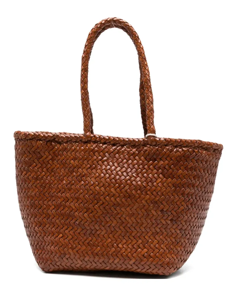 Dragon Diffusion small Grace woven leather tote bag - Braun Braun