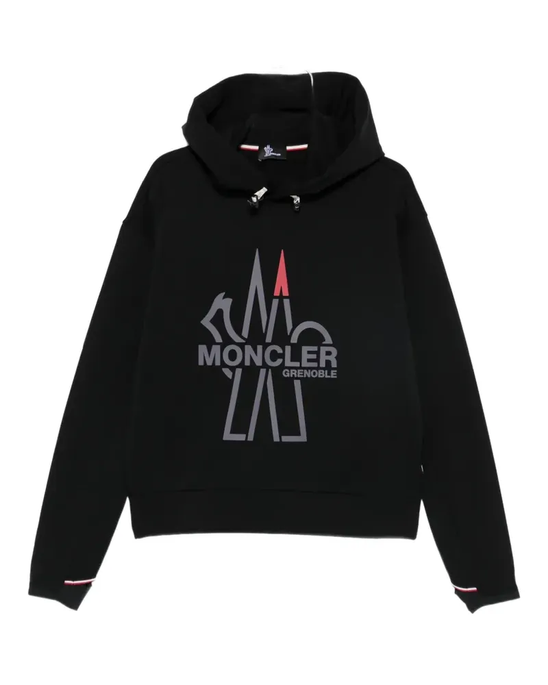 Moncler logo-print hoodie - Schwarz Schwarz