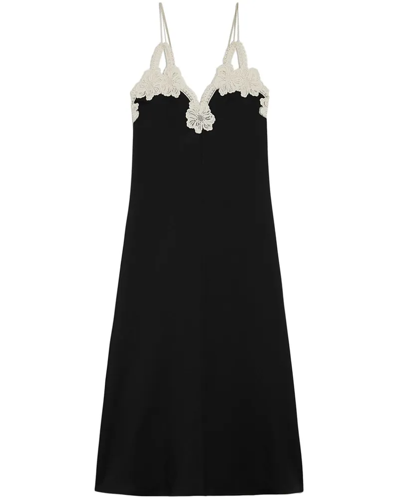 Jil Sander Midikleid mit Stickerei - Schwarz Schwarz