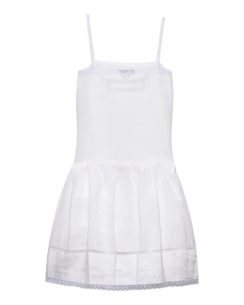 Prada Besticktes Kleid - Weiß Weiß