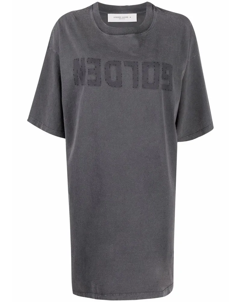 Golden Goose T-Shirtkleid mit Logo-Print - Grau Grau