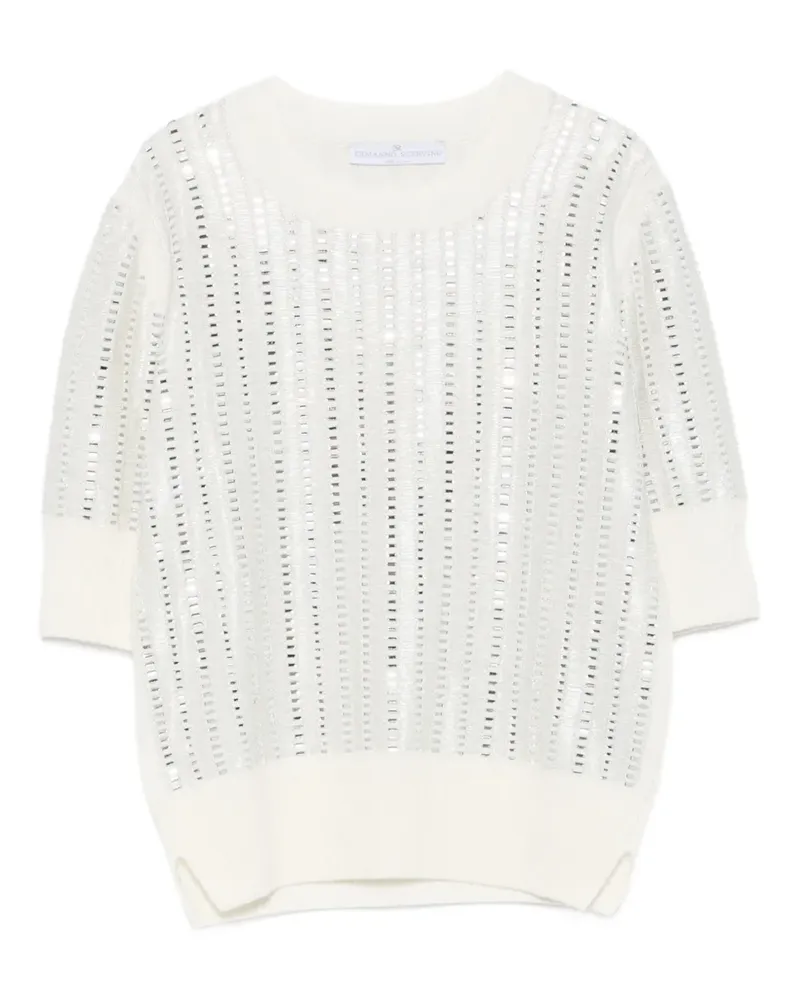Ermanno Scervino T-Shirt mit Pailletten - Weiß Weiß