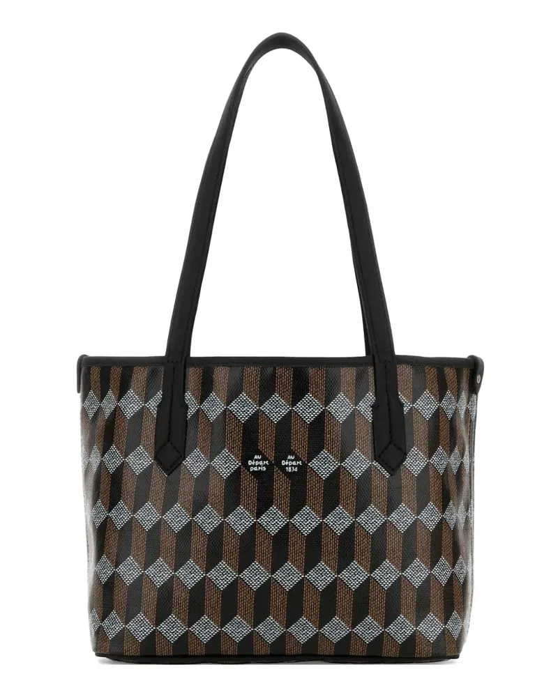 AU DÉPART N.28 printed shopping tote bag - Schwarz Schwarz