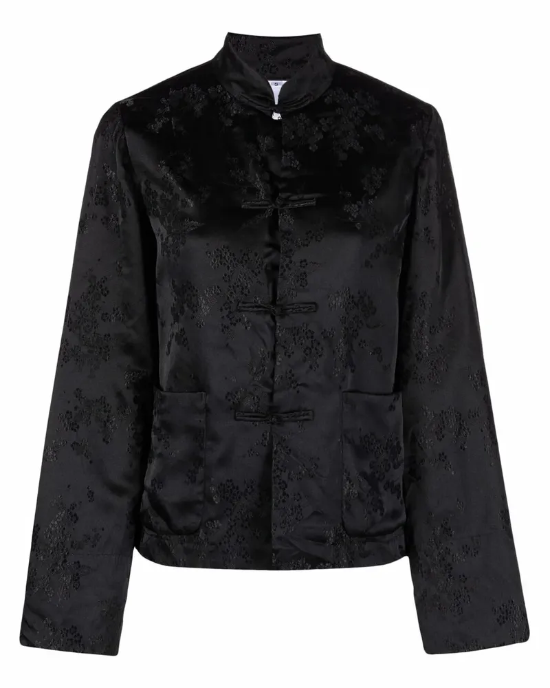 Comme des Garçons Hemd aus floralem Jacquard - Schwarz Schwarz