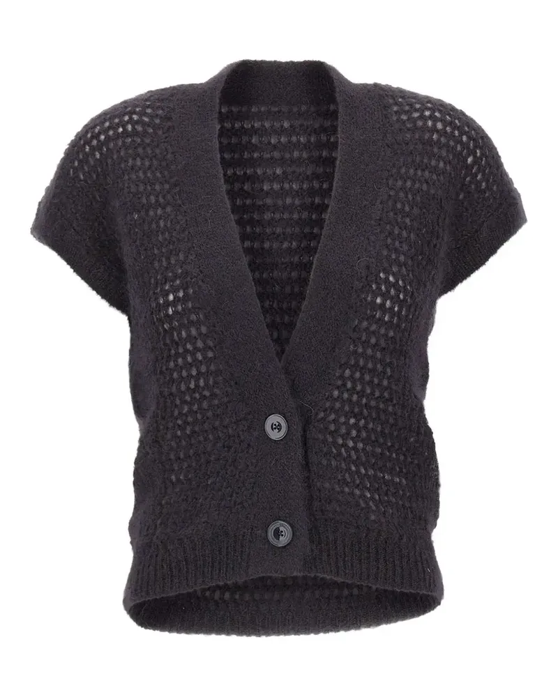 Eleventy Cardigan mit Lochstrickmuster - Grau Grau