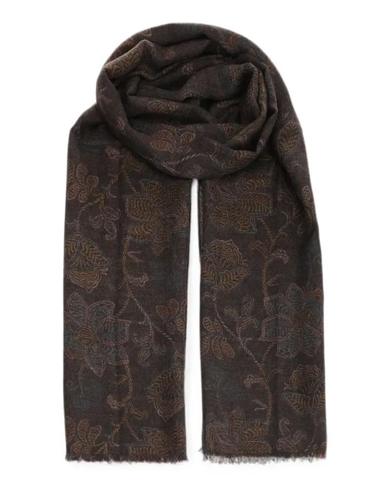 Al Duca D’Aosta 1902 floral-print scarf - Braun Braun