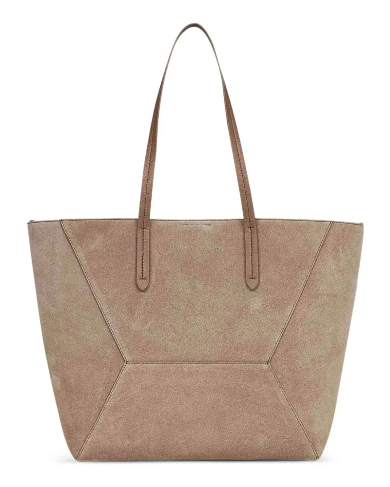 Brunello Cucinelli Shopper aus Wildleder - Nude Nude