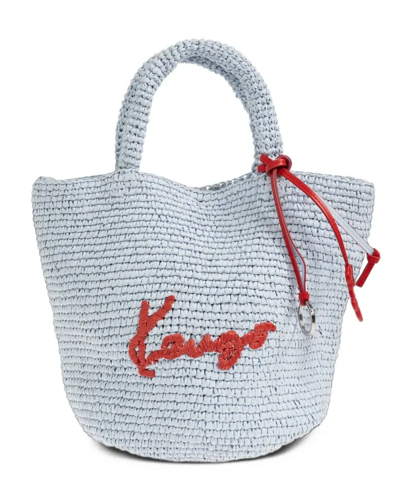 Kenzo small embroidered logo tote bag - Blau Blau
