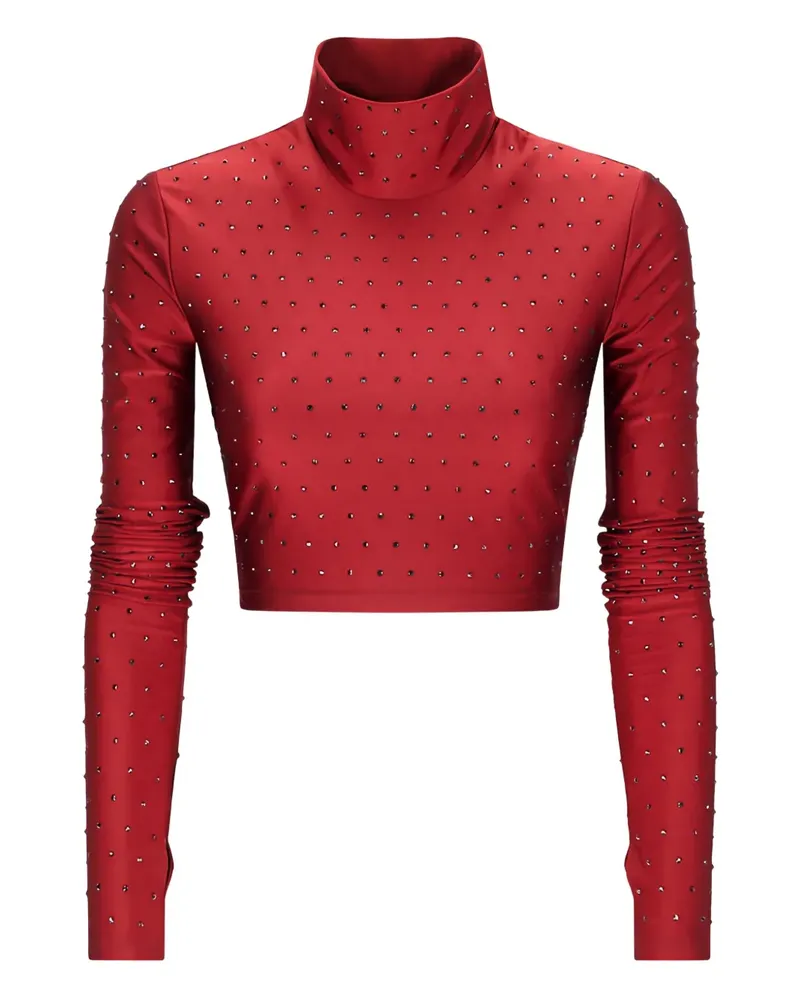 ANDAMANE Orchid Rollkragenoberteil mit Kristallen - Rot Rot