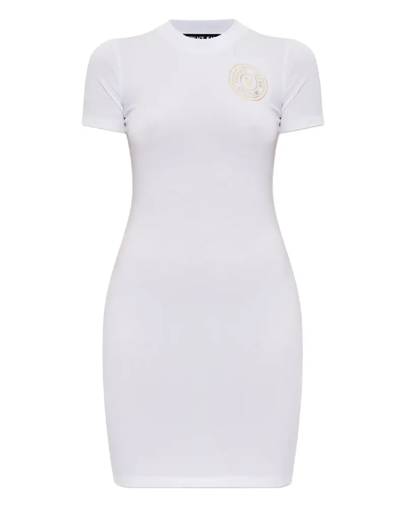 Versace Jeans Minikleid mit Logo-Print - Weiß Weiß