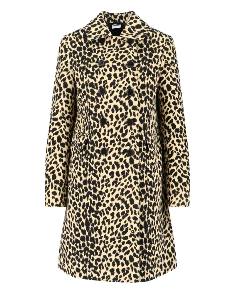 ASPESI leopard print double-breasted coat - Braun Braun