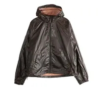 Ripstop-Jacke mit Knitteroptik - Braun