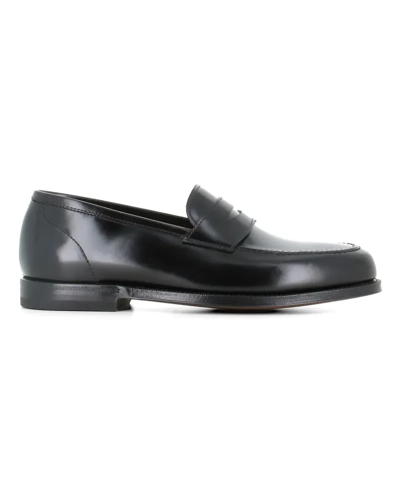 Green George polished strap leather loafers - Schwarz Schwarz