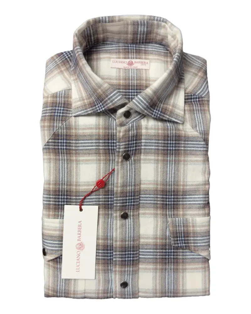 Luciano Barbera plaid-check long-sleeve shirt - Nude Nude